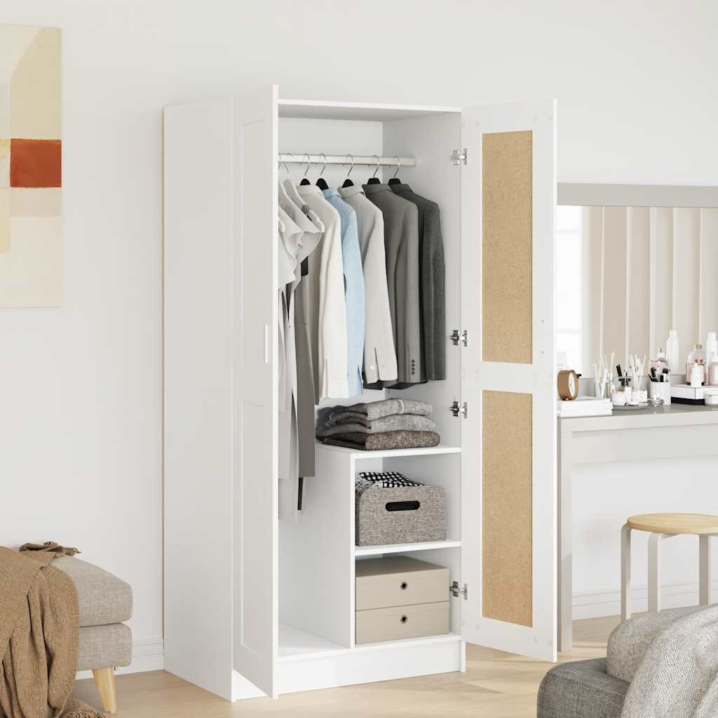 vidaXL Kleiderschrank Weiß 82,5x51,5x180 cm Holzwerkstoff