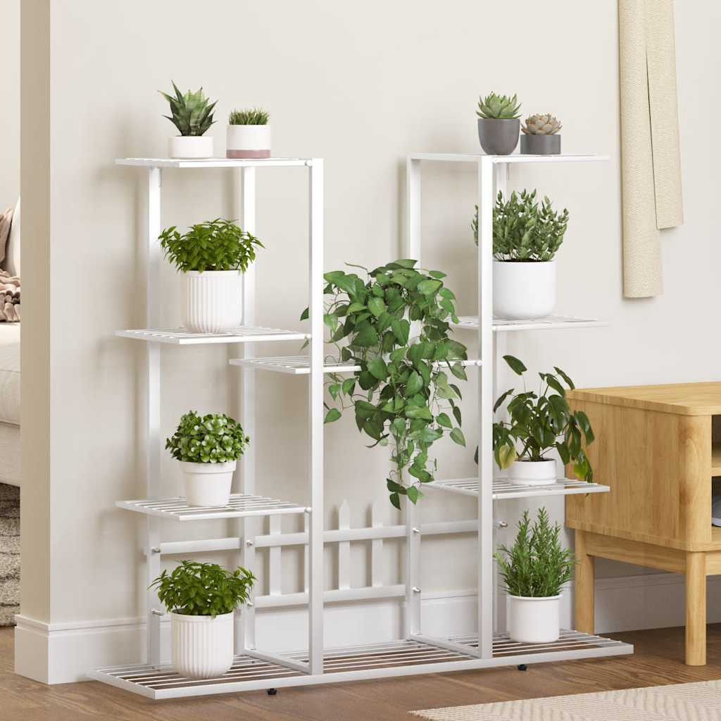 vidaXL Blumenständer 94,5x25x89 cm Weiß Eisen