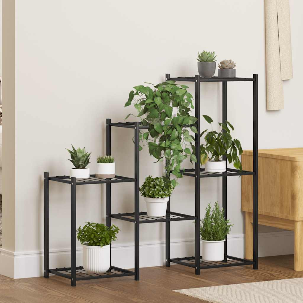 vidaXL Blumenständer 83x25x80 cm Schwarz Eisen
