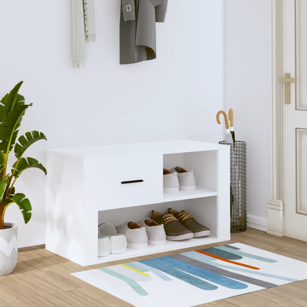 vidaXL Schuhschrank Weiß 80x35x45 cm Holzwerkstoff