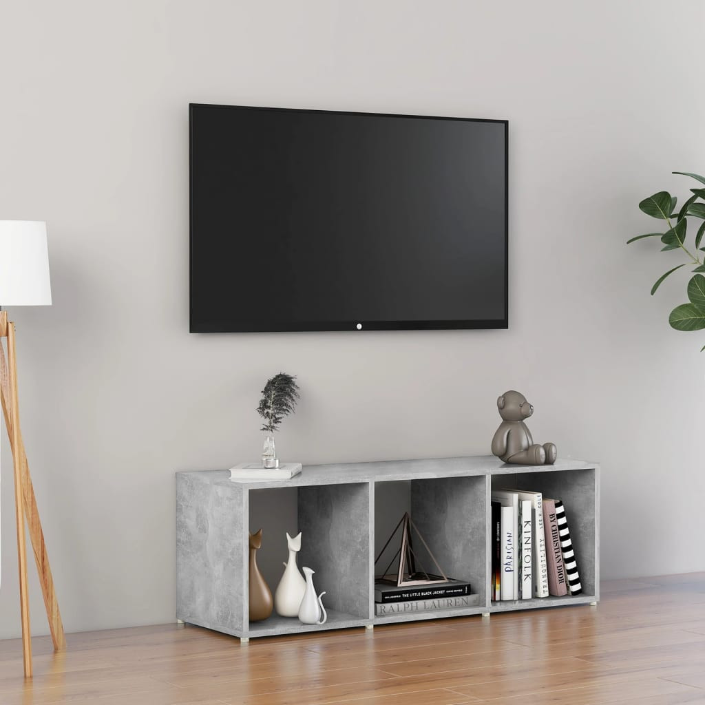 vidaXL TV-Schrank Betongrau 107x35x37 cm Holzwerkstoff