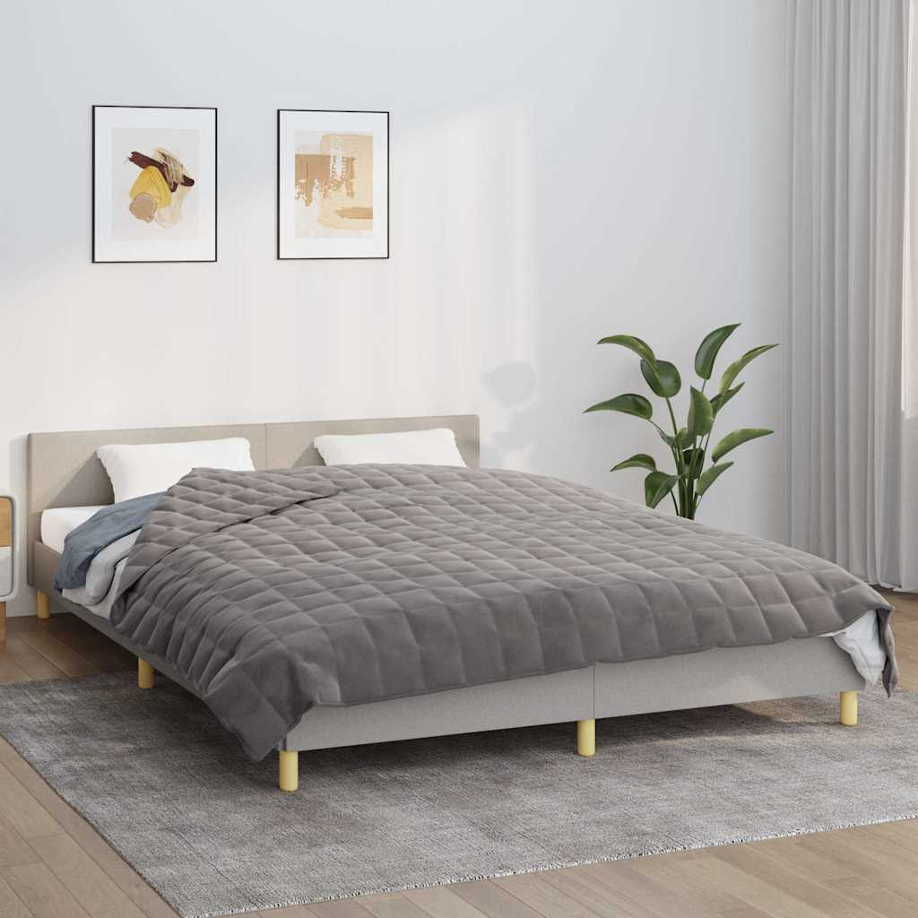 vidaXL Gewichtsdecke Grau 220x235 cm 15 kg Stoff