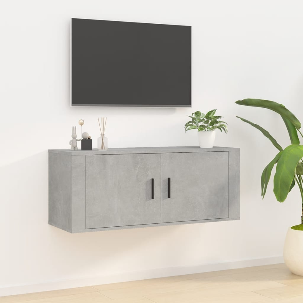vidaXL TV-Wandschrank Betongrau 100x34,5x40 cm