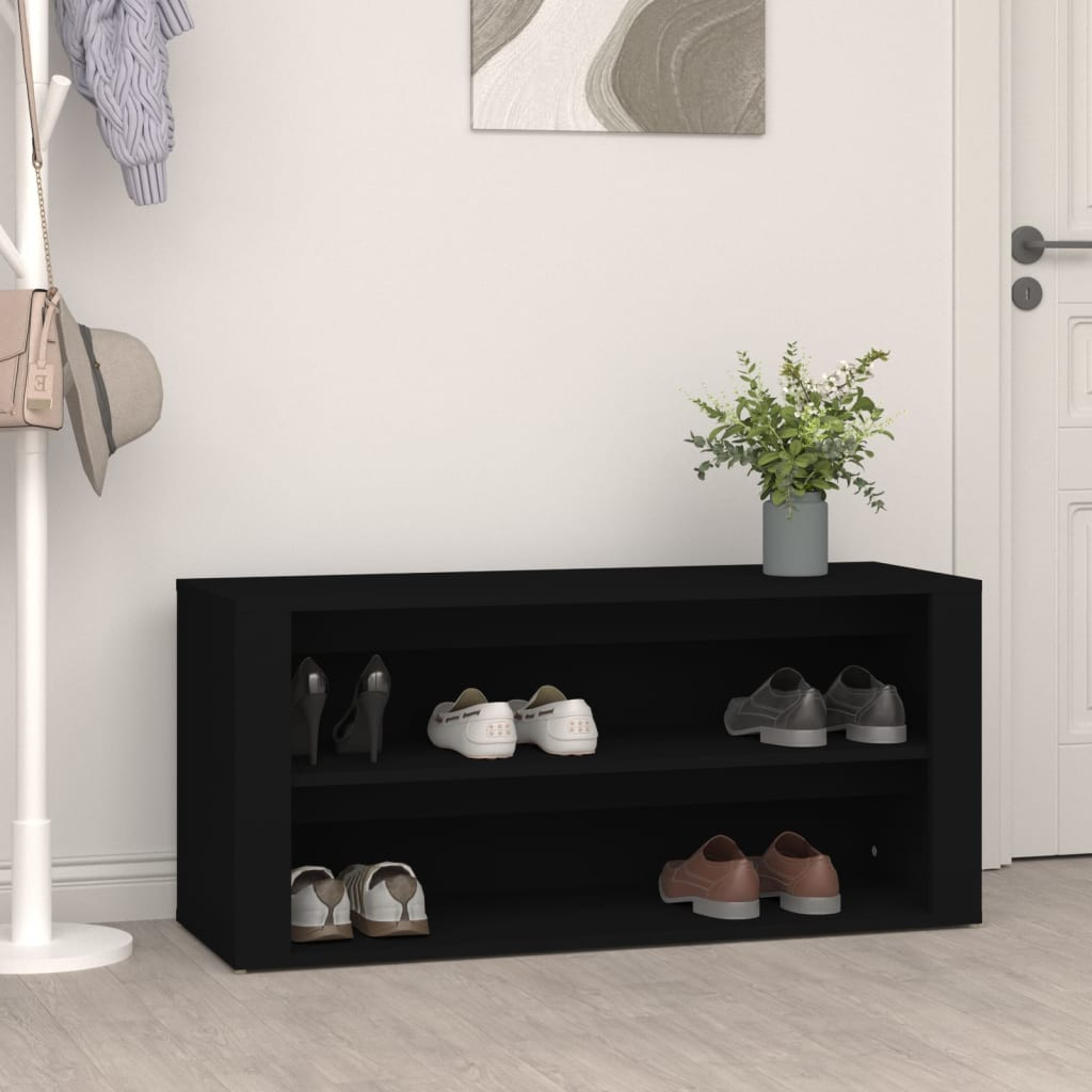 vidaXL Schuhregal Schwarz 100x35x45 cm Holzwerkstoff