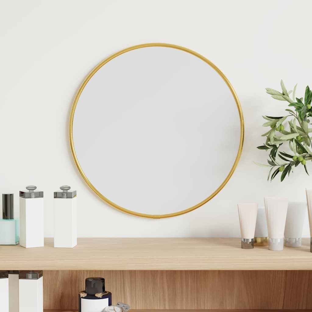 vidaXL Wandspiegel Golden Ø 30 cm Rund