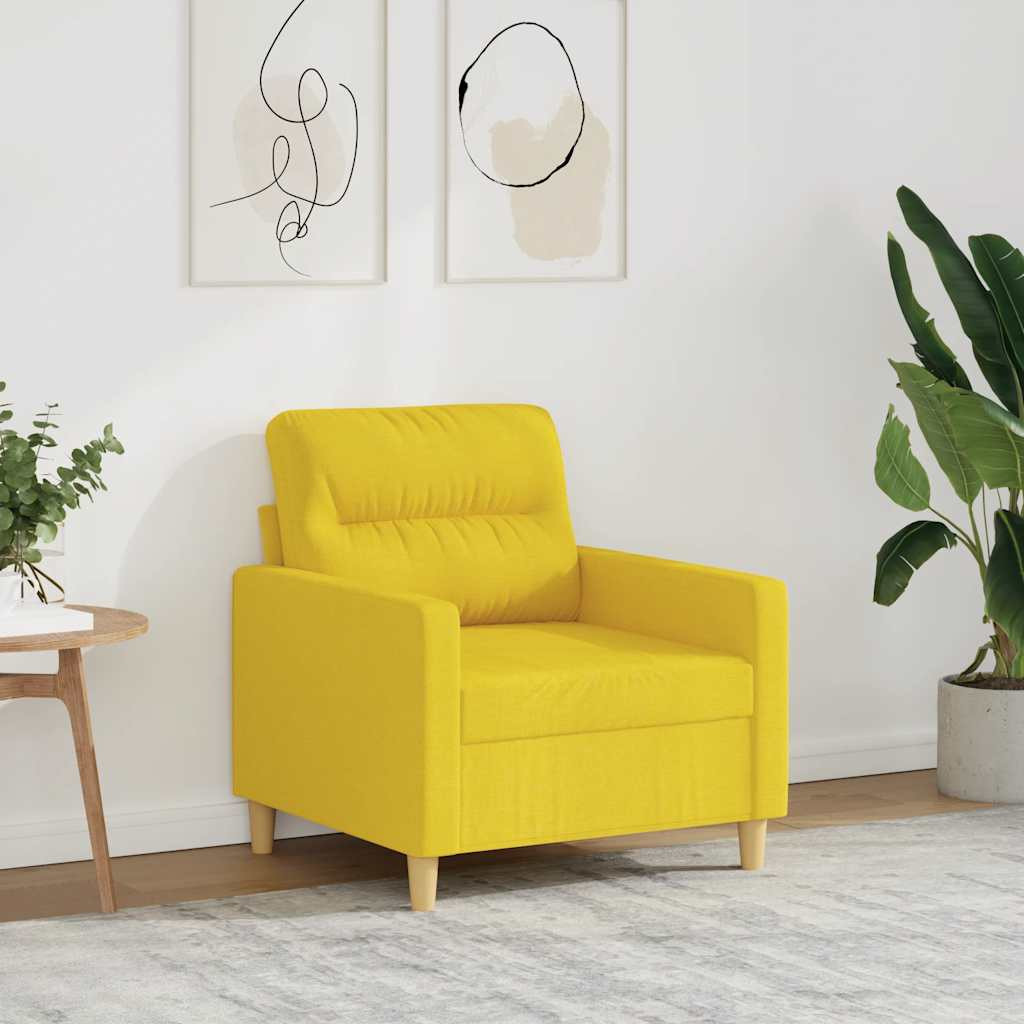 vidaXL Sofasessel Hellgelb 60 cm Stoff