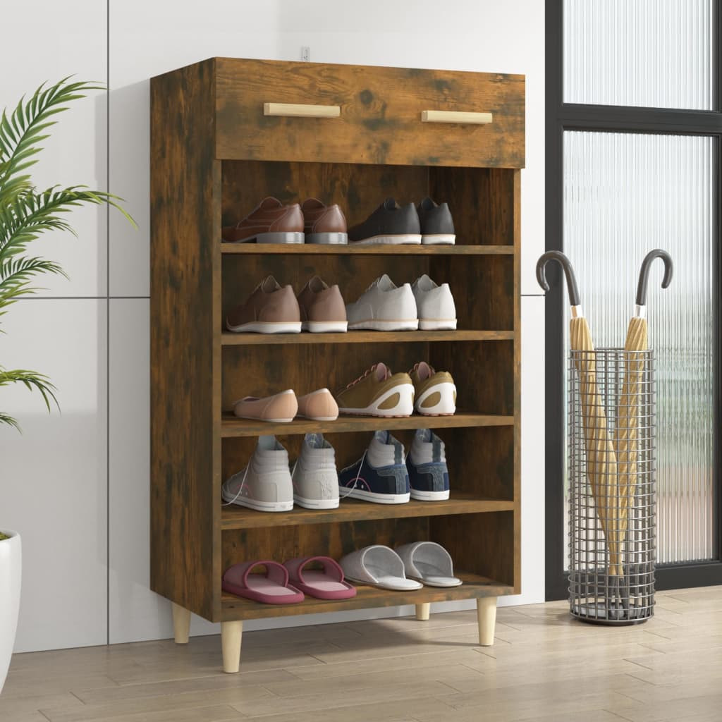 vidaXL Schuhschrank Räuchereiche 60x35x105 cm Holzwerkstoff