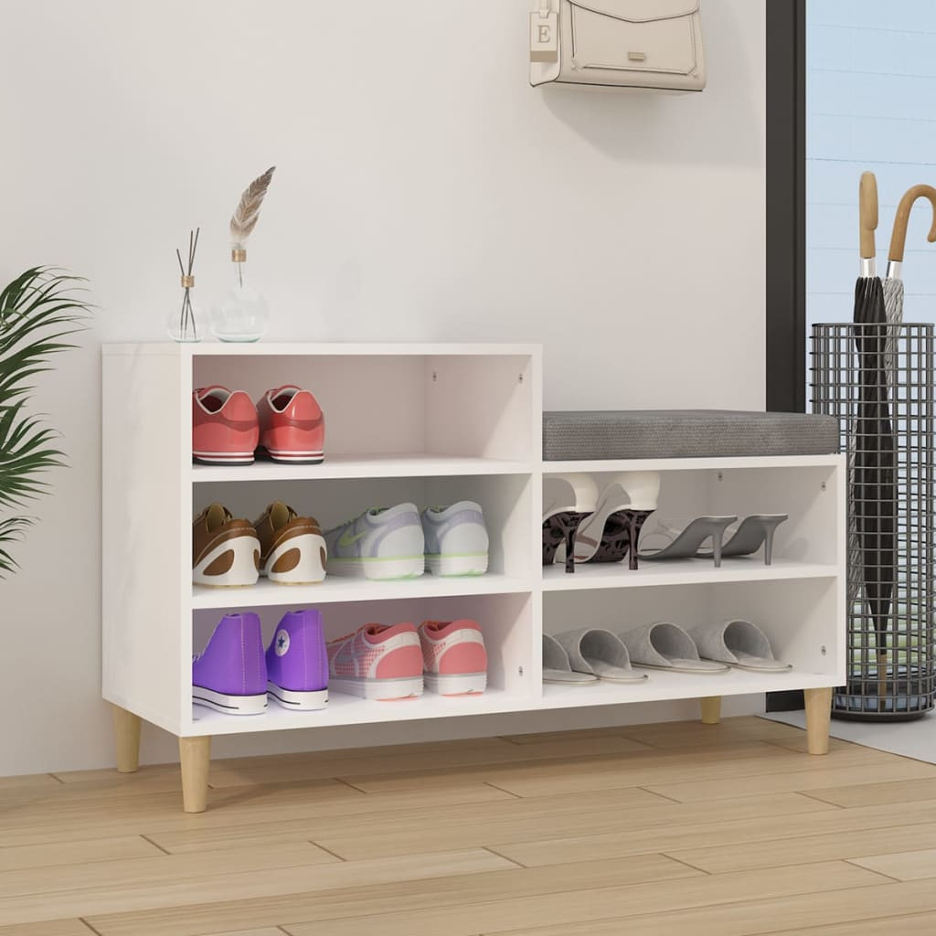 vidaXL Schuhregal Weiß 102x36x60 cm Holzwerkstoff
