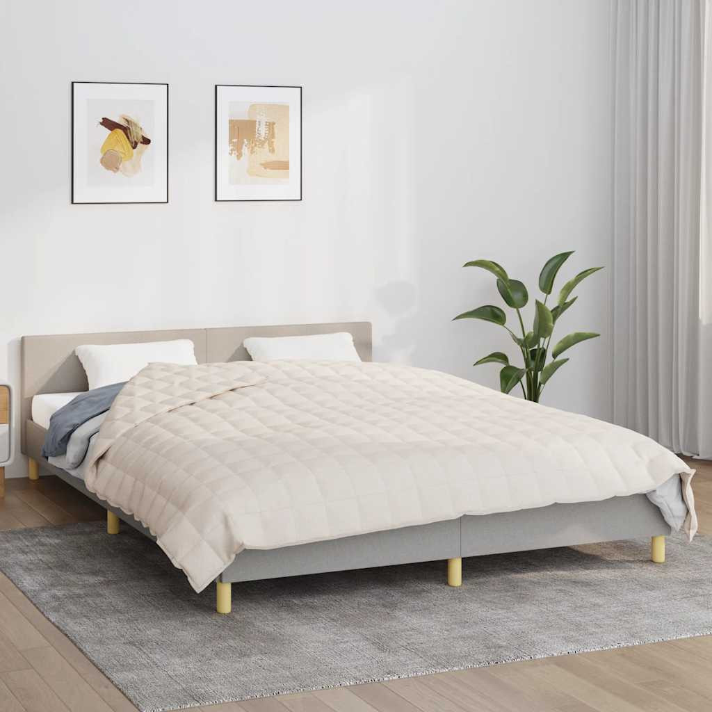 vidaXL Gewichtsdecke Hellcreme 200x225 cm 9 kg Stoff