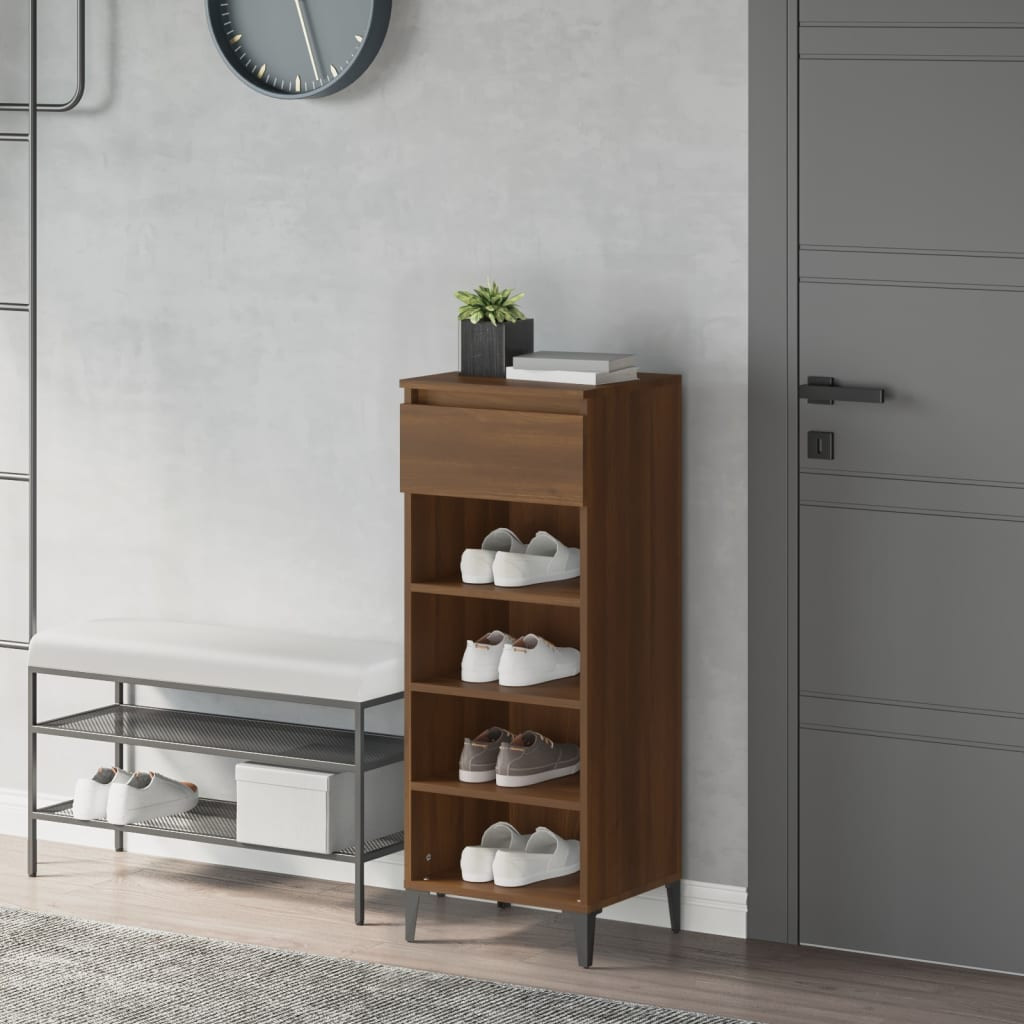 vidaXL Schuhregal Braun Eichen-Optik 40x36x105 cm Holzwerkstoff