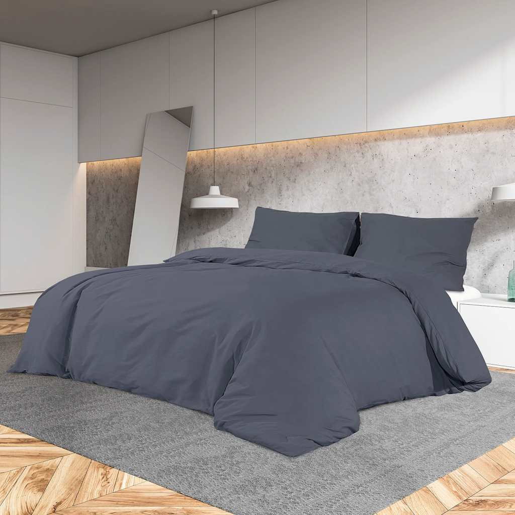 vidaXL Bettwäsche-Set Anthrazit 200x200 cm Leichte Mikrofaser