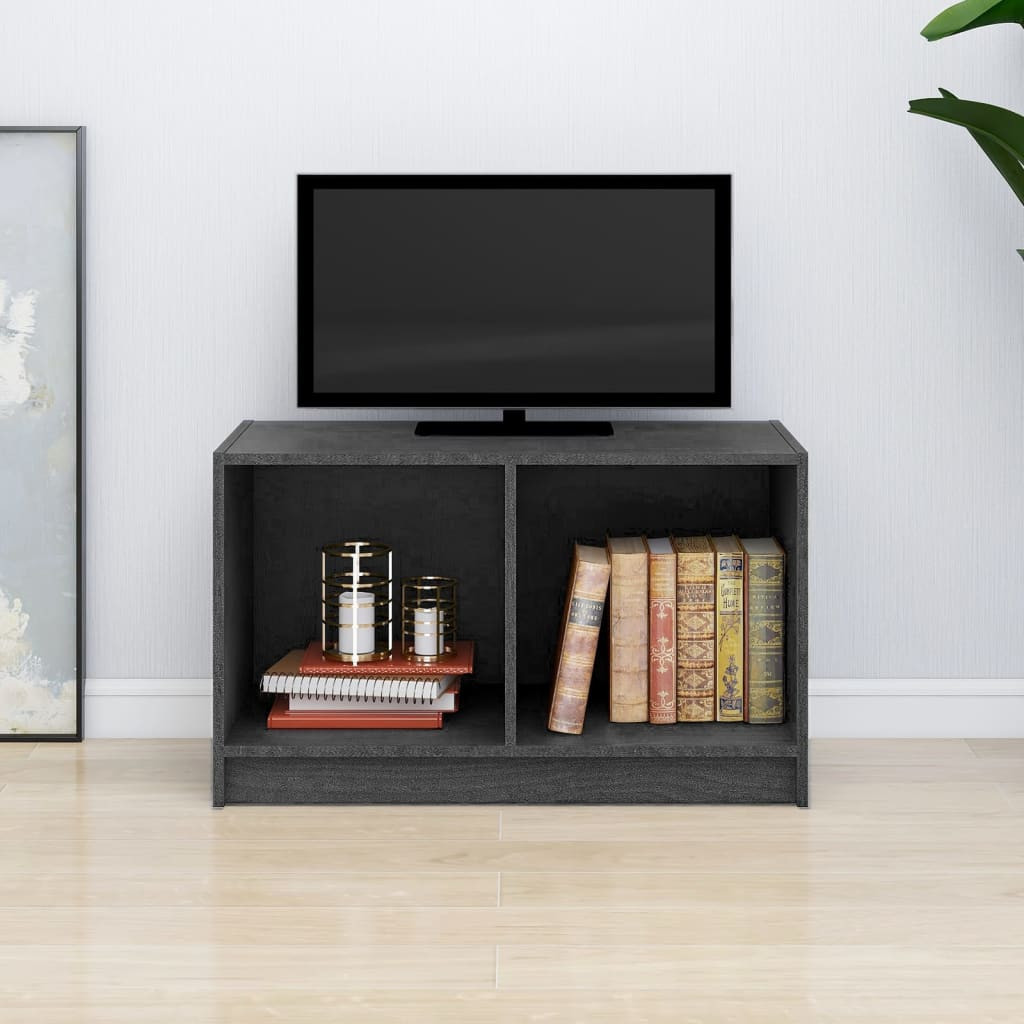 vidaXL TV-Schrank Grau 70x33x42 cm Massivholz Kiefer