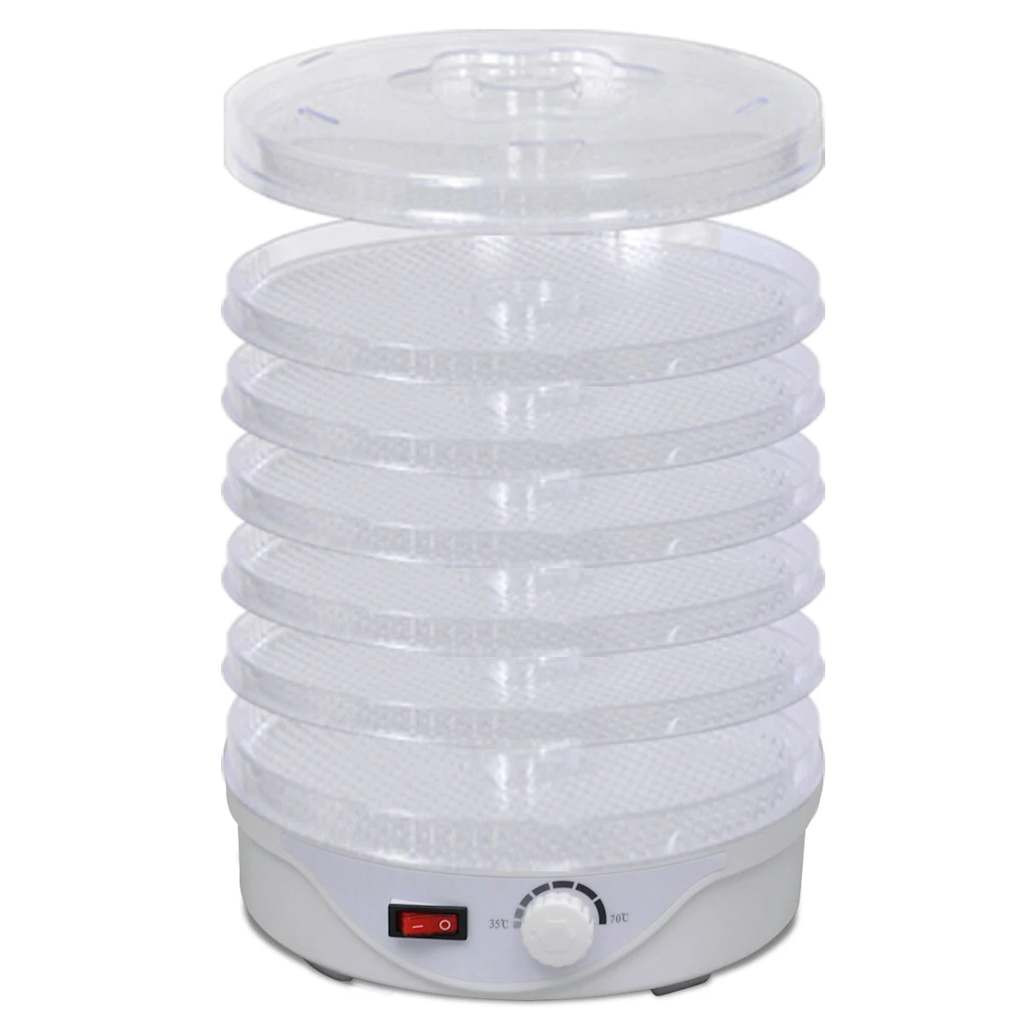 vidaXL Dörrgerät Rund 250 W 6 Ablagen