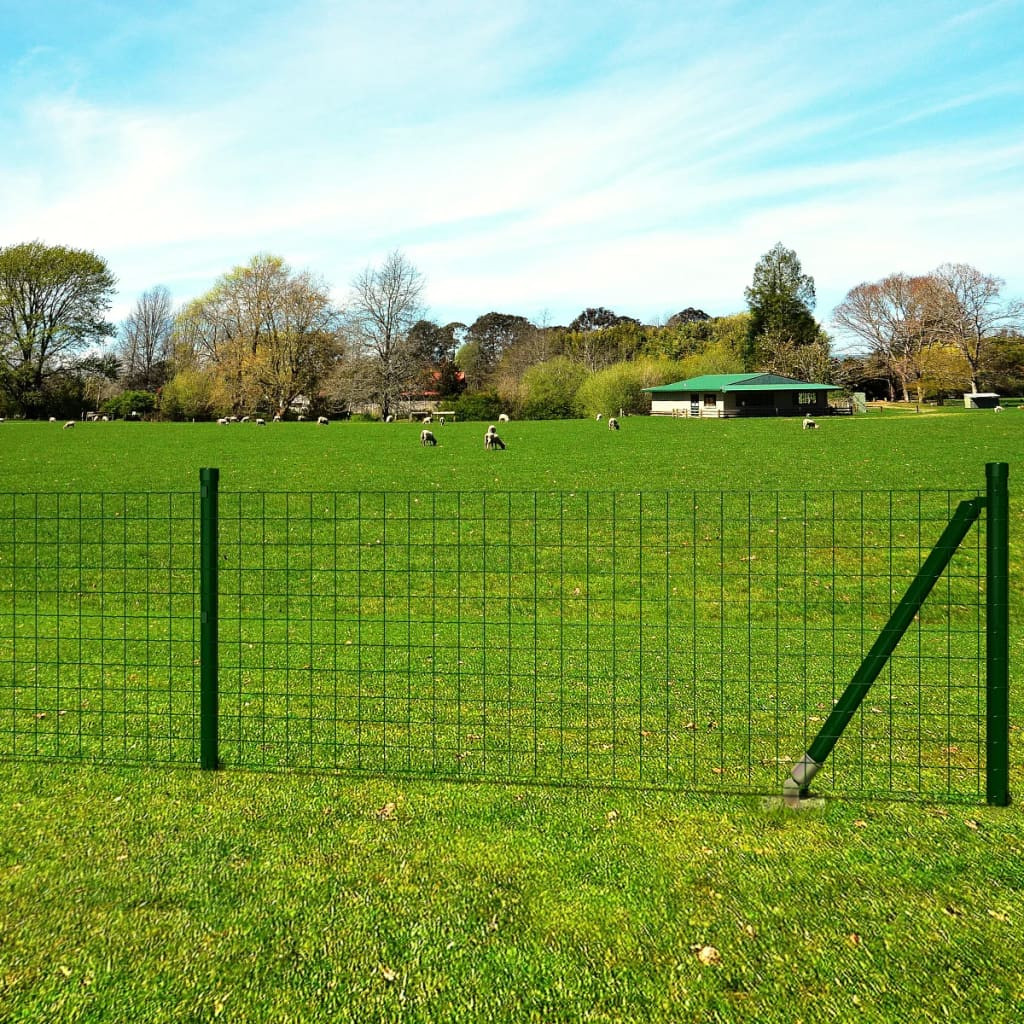 vidaXL Eurozaun Stahl 10 x 1,2 m Grün