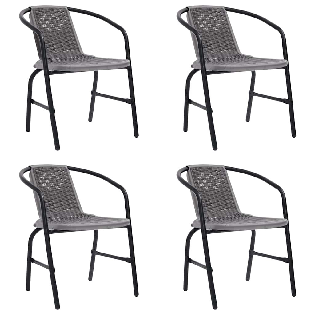 vidaXL Gartenstühle 4 Stk. Rattan-Optik Kunststoff und Stahl 110 kg