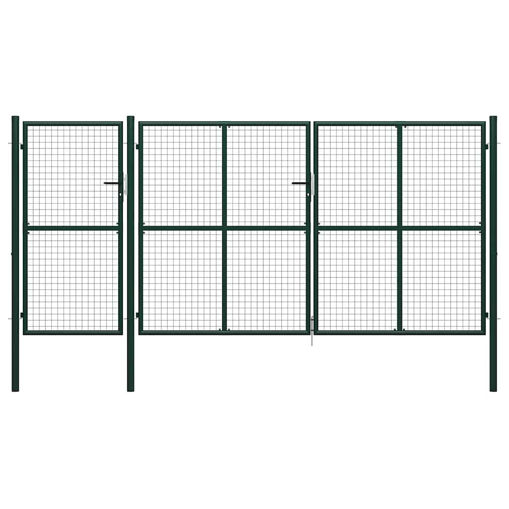 vidaXL Gartentor aus Stahl 400 x 200 cm Grün