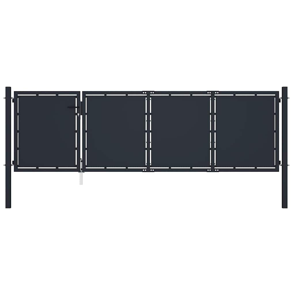 vidaXL Gartentor aus Stahl 350 x 75 cm Anthrazit