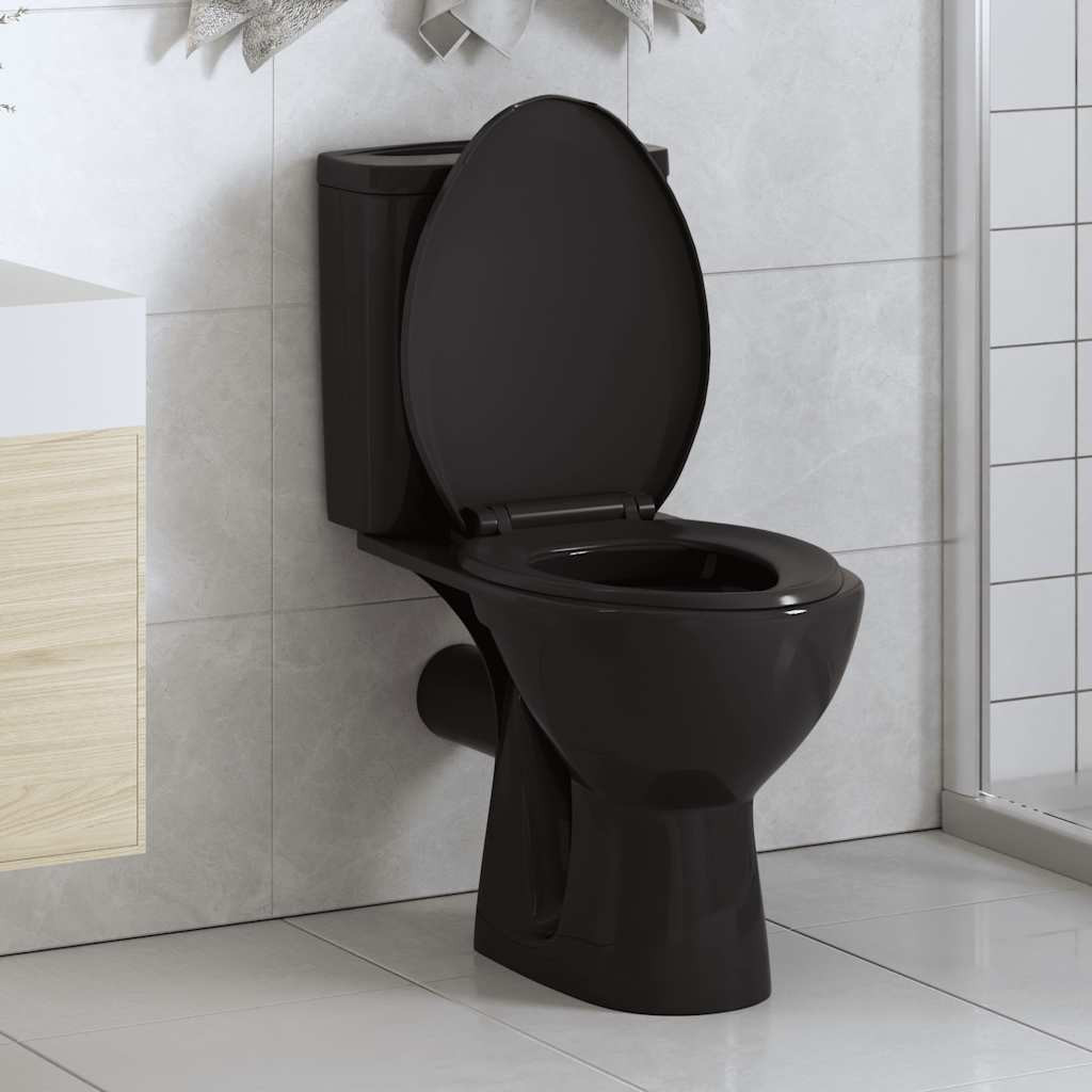 vidaXL Toilettensitz mit Absenkautomatik und Quick-Release Schwarz