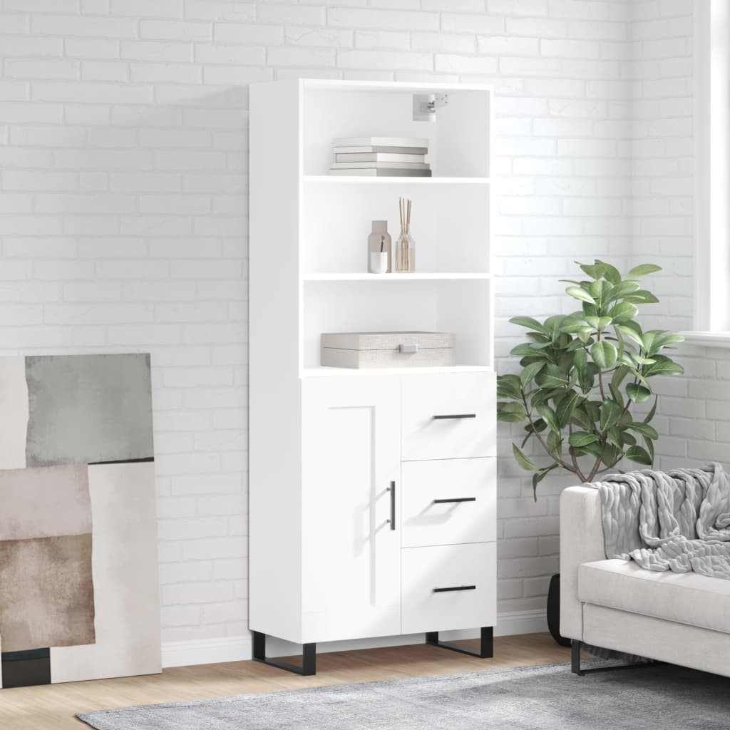 vidaXL Highboard Weiß 69,5x34x180 cm Holzwerkstoff