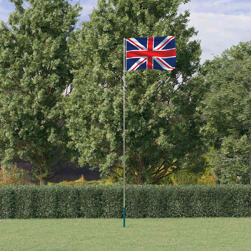 vidaXL Flagge Großbritanniens mit Mast 5,5 m Aluminium