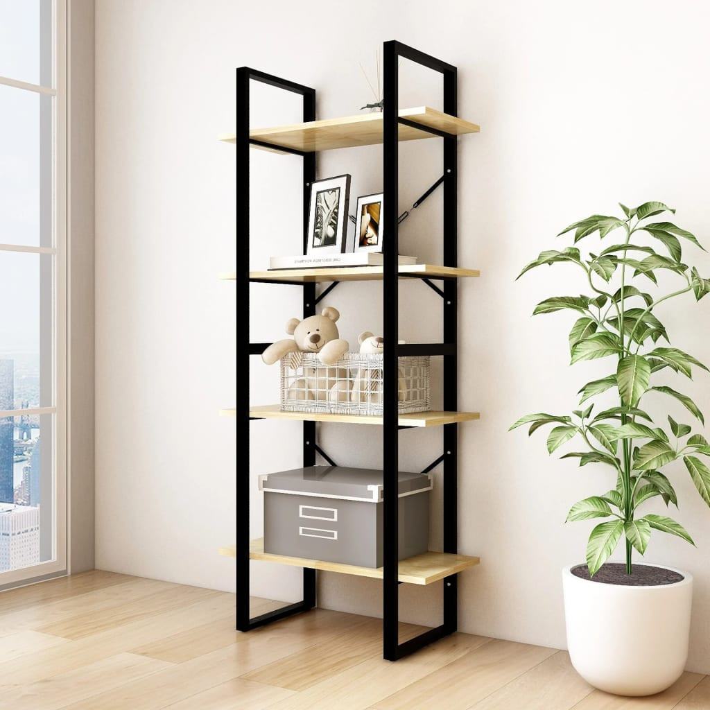 vidaXL Bücherregal 4 Böden 60x30x140 cm Massivholz Kiefer