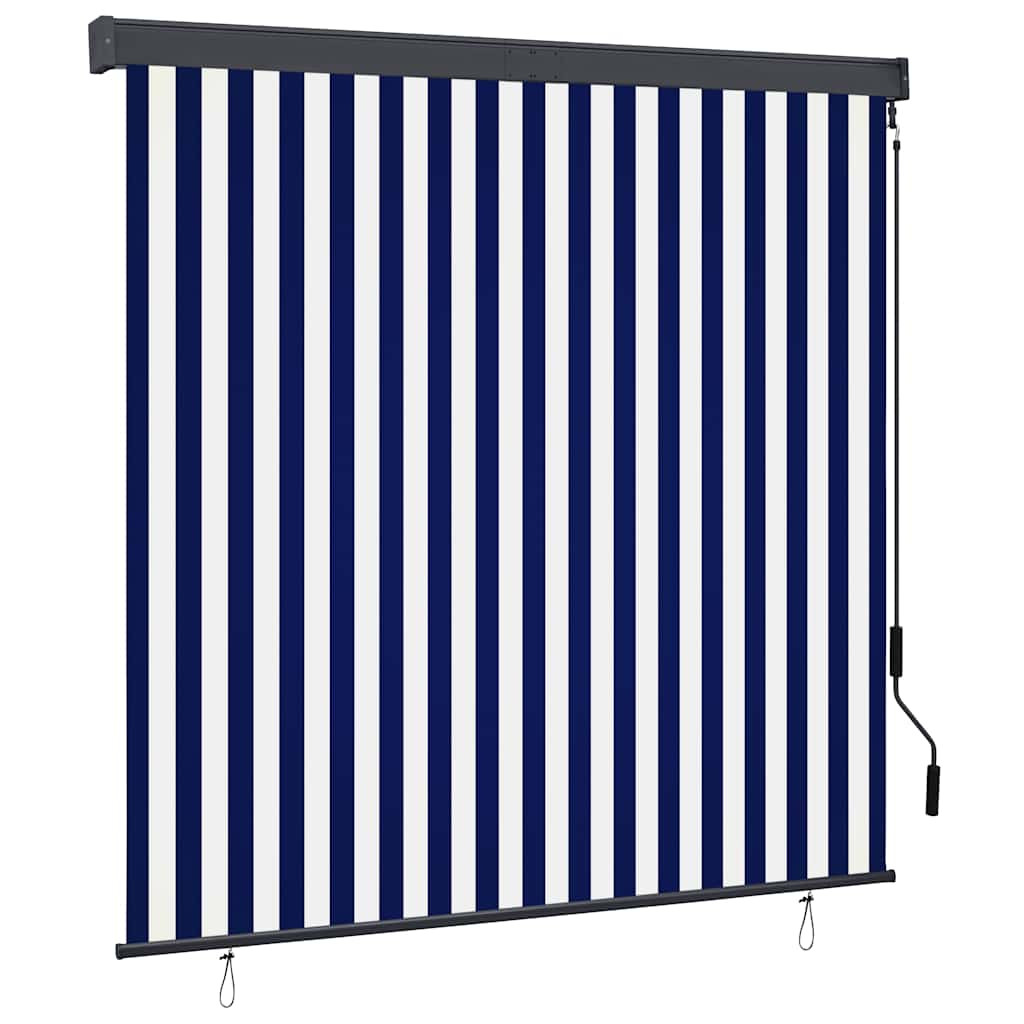 vidaXL Außenrollo 160x250 cm Blau und Weiß