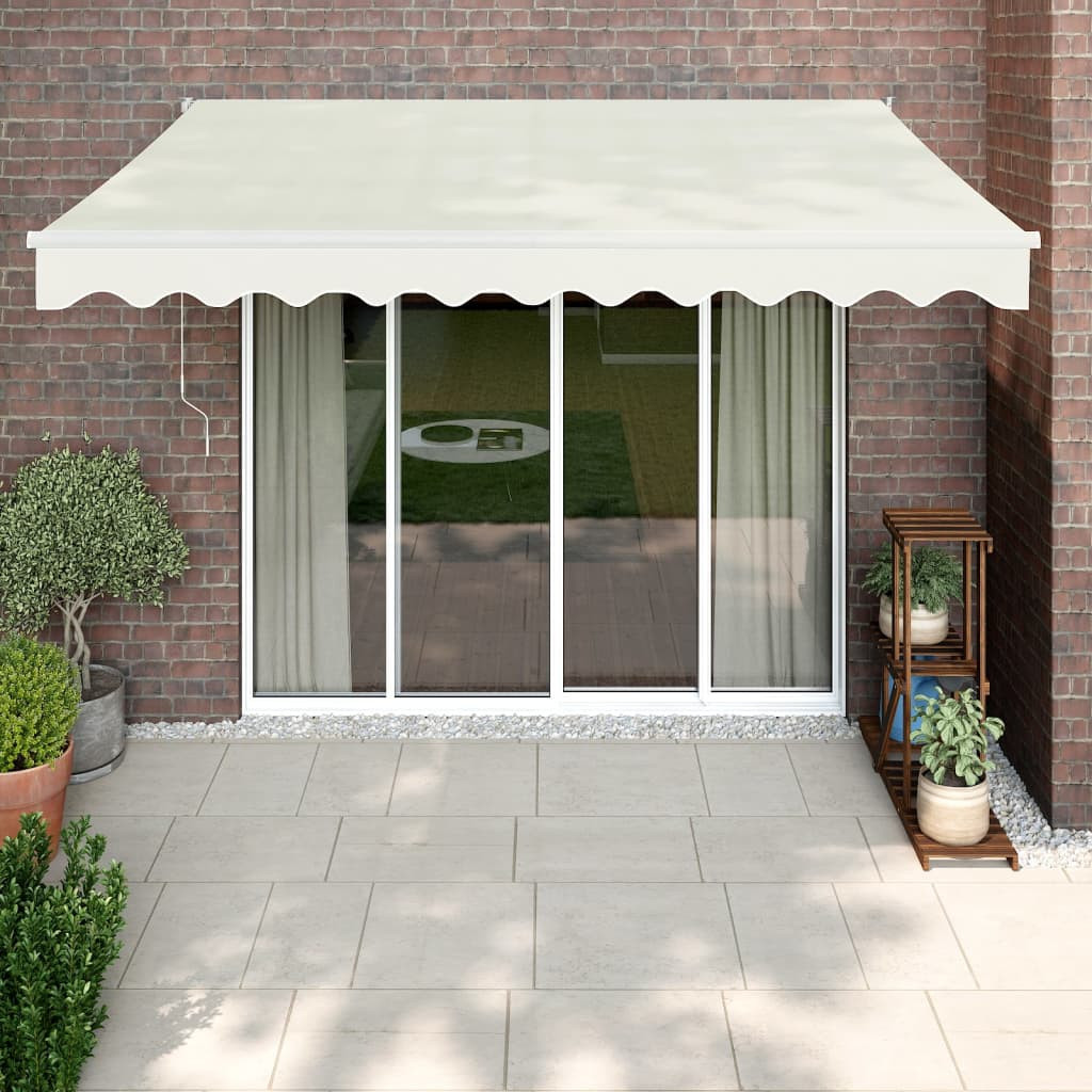 vidaXL Markise Einziehbar Creme 3,5x2,5 m Stoff und Aluminium