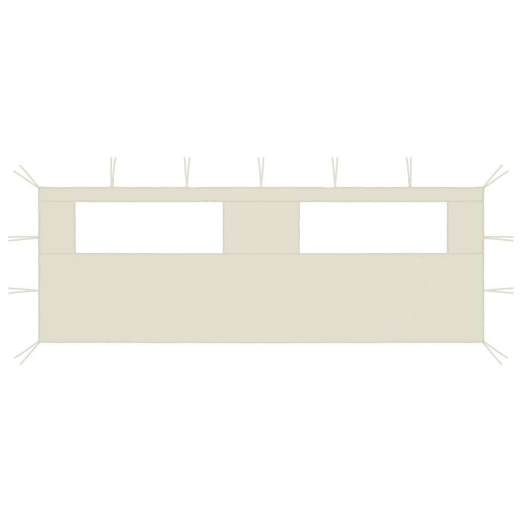 vidaXL Pavillon-Seitenwand mit Fenstern 6x2 m Creme