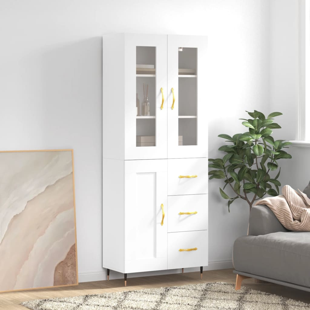 vidaXL Highboard Weiß 69,5x34x180 cm Holzwerkstoff