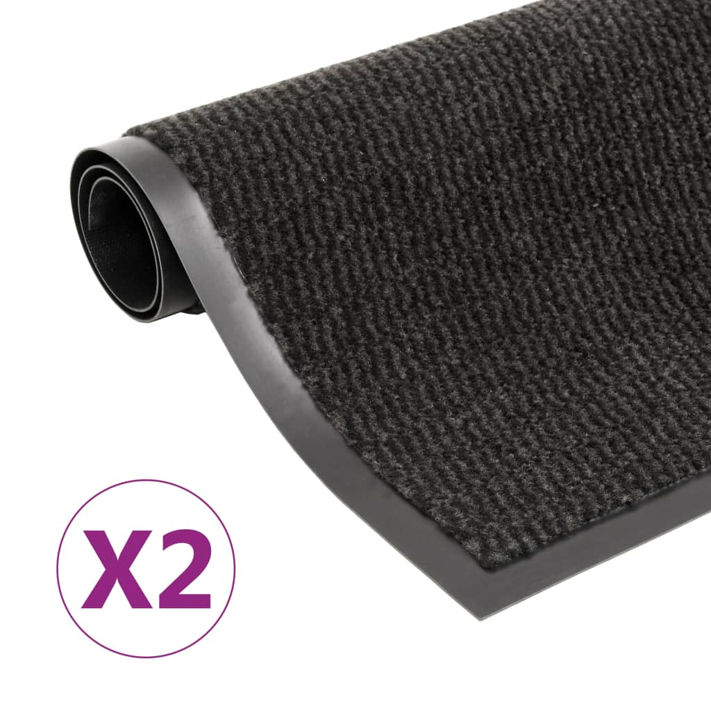 vidaXL Schmutzfangmatten 2 Stk. Rechteckig Getuftet 90x150cm Schwarz
