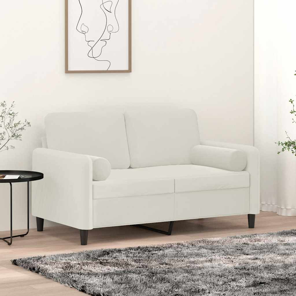 vidaXL Zierkissen 2 Stk. Creme Ø15x50 cm Samt