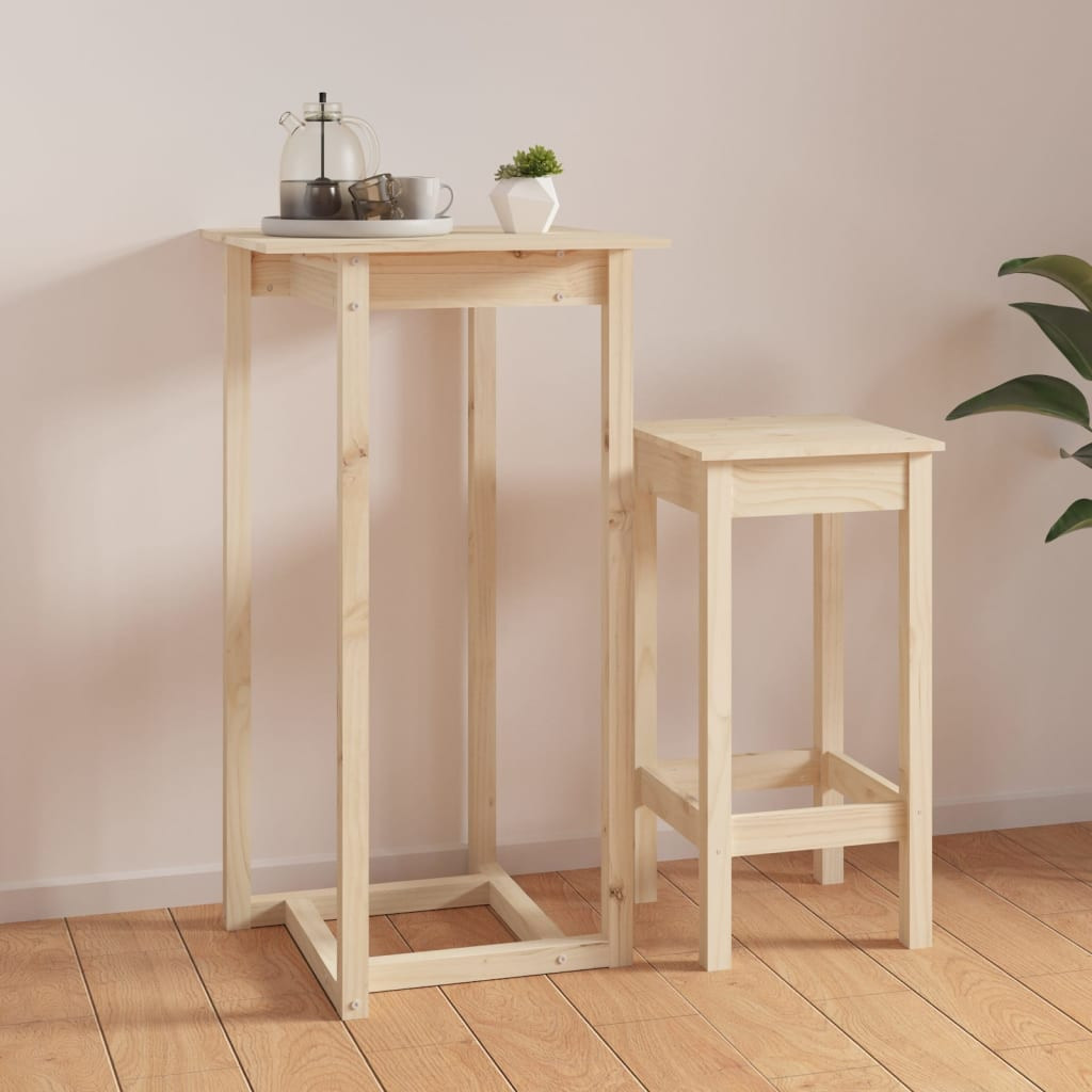 vidaXL Bartisch 60x60x110 cm Massivholz Kiefer