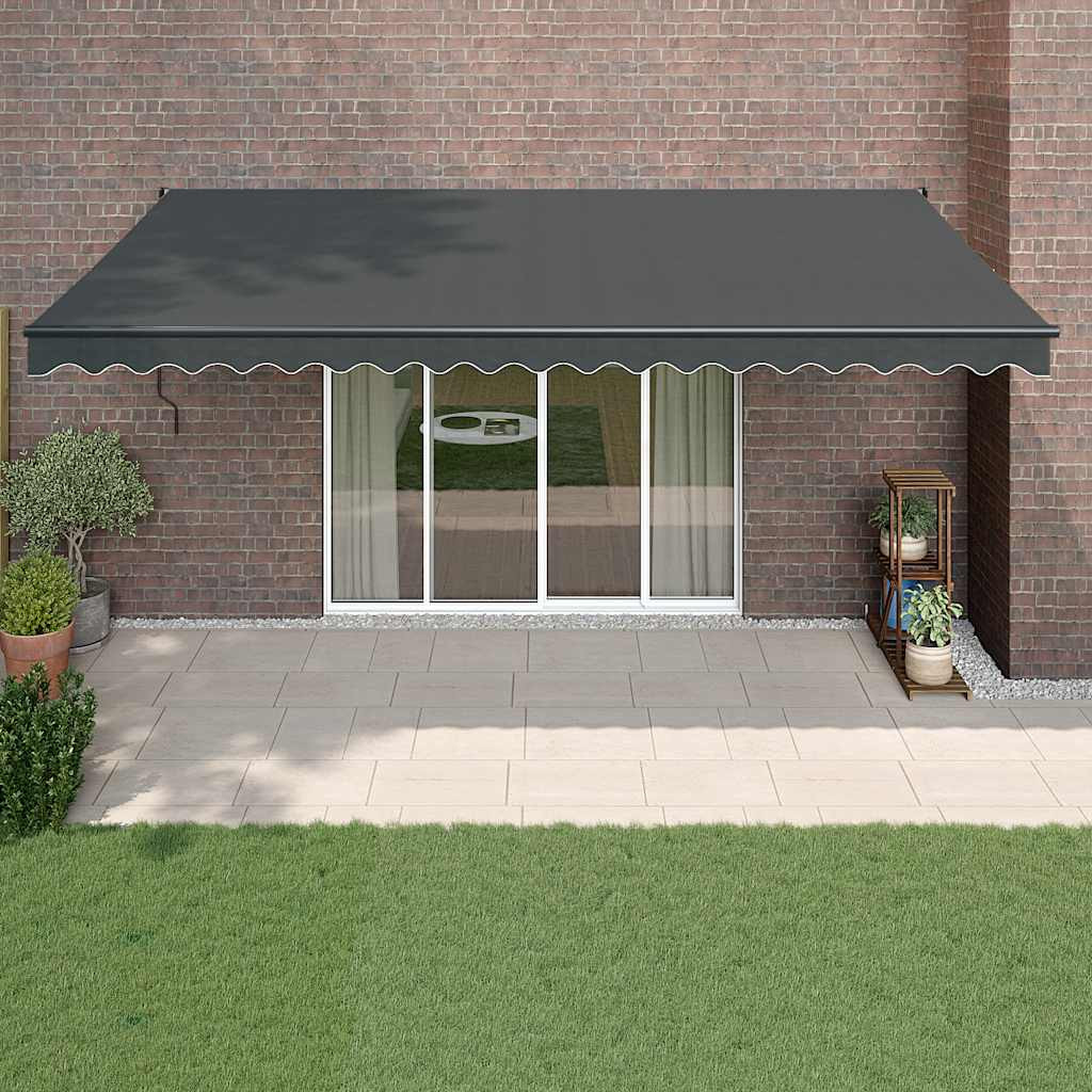 vidaXL Markise Einziehbar Anthrazit 5x3 m Stoff und Aluminium