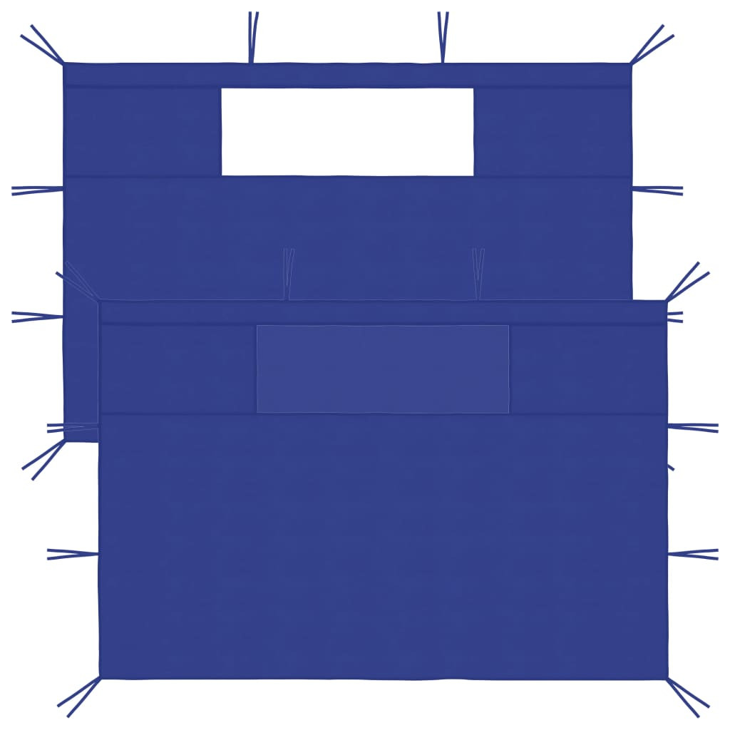 vidaXL Pavillon-Seitenwände mit Fenstern 2 Stk. Blau