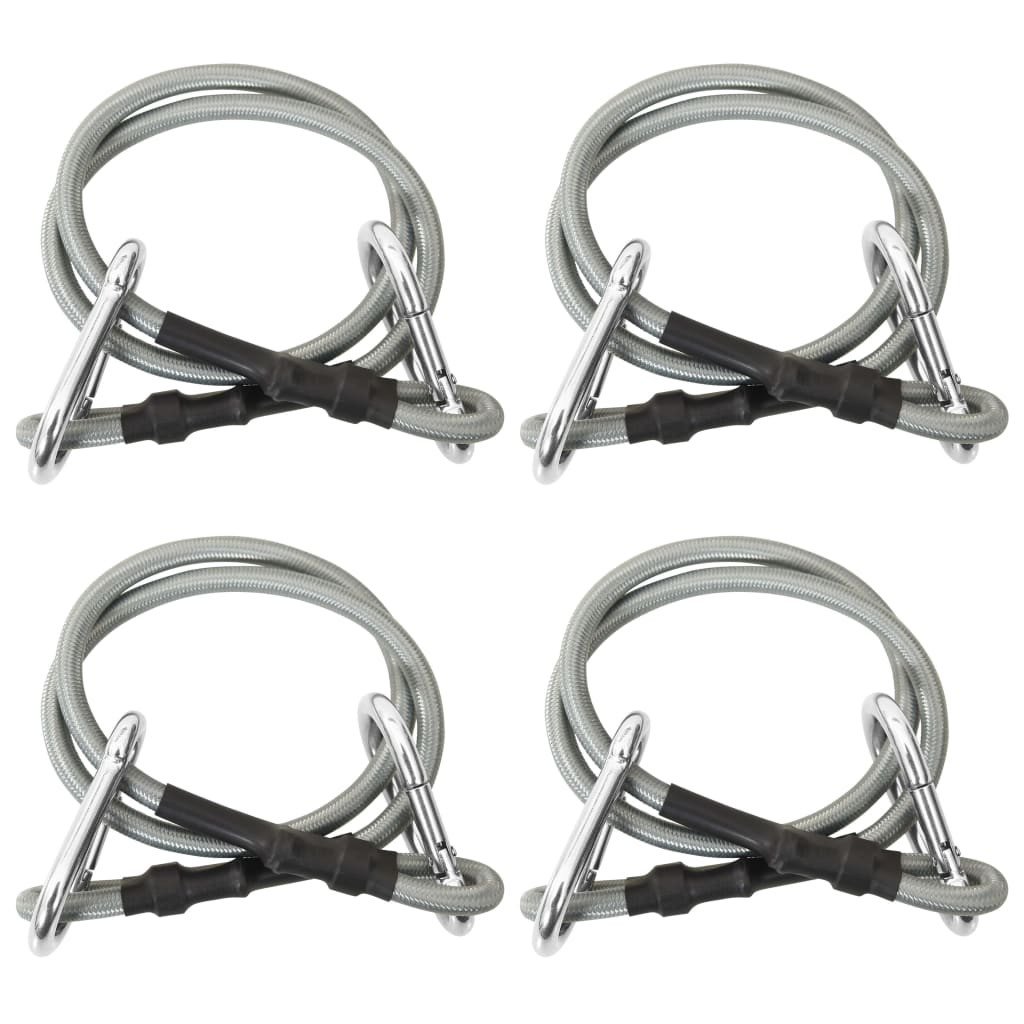 vidaXL Seile mit Karabiner 4 Stk. Gummi