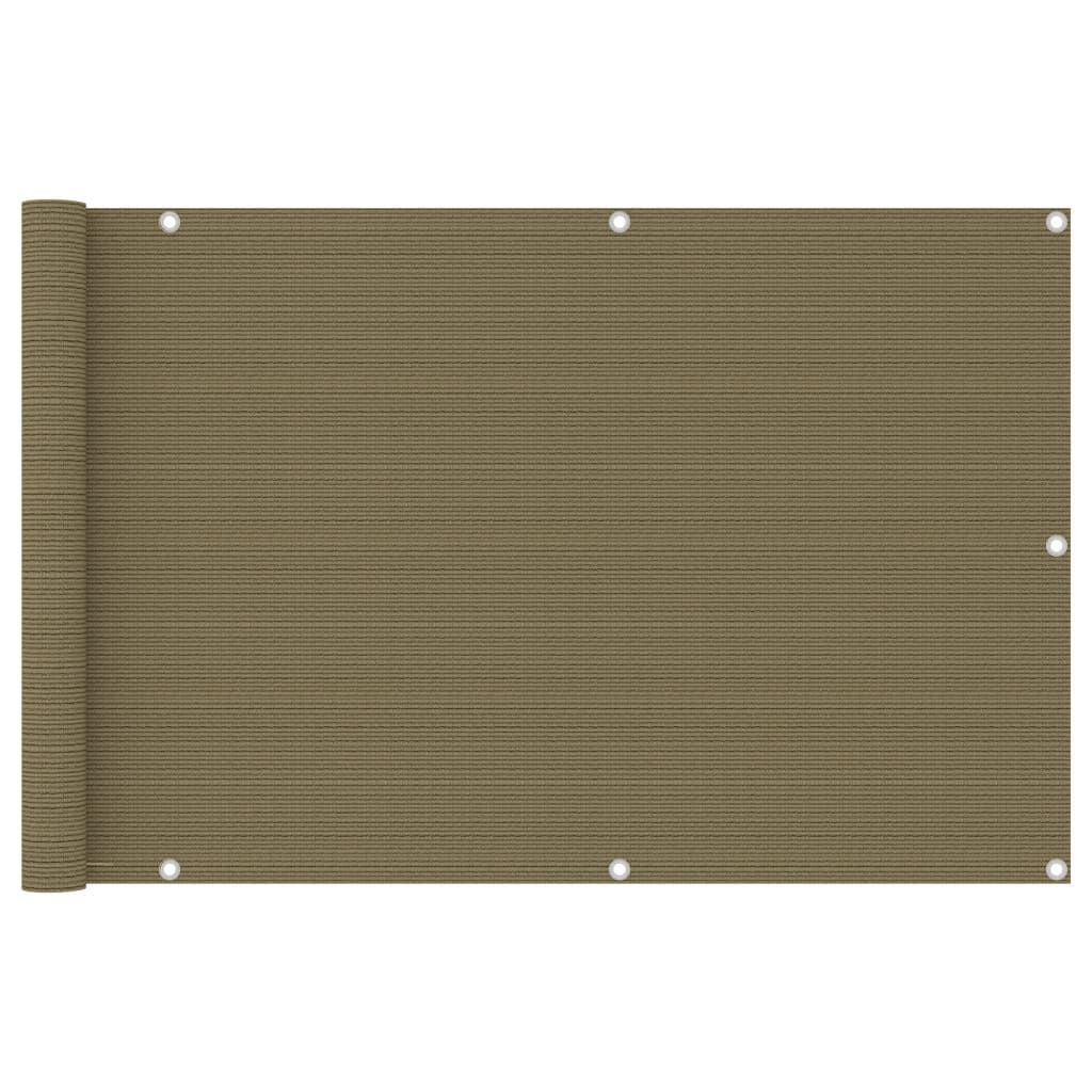 vidaXL Balkon-Sichtschutz Taupe 90x400 cm HDPE