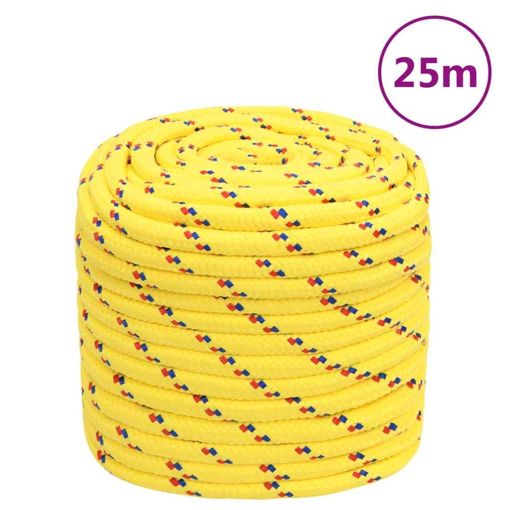 vidaXL Bootsseil Gelb 16 mm 25 m Polypropylen