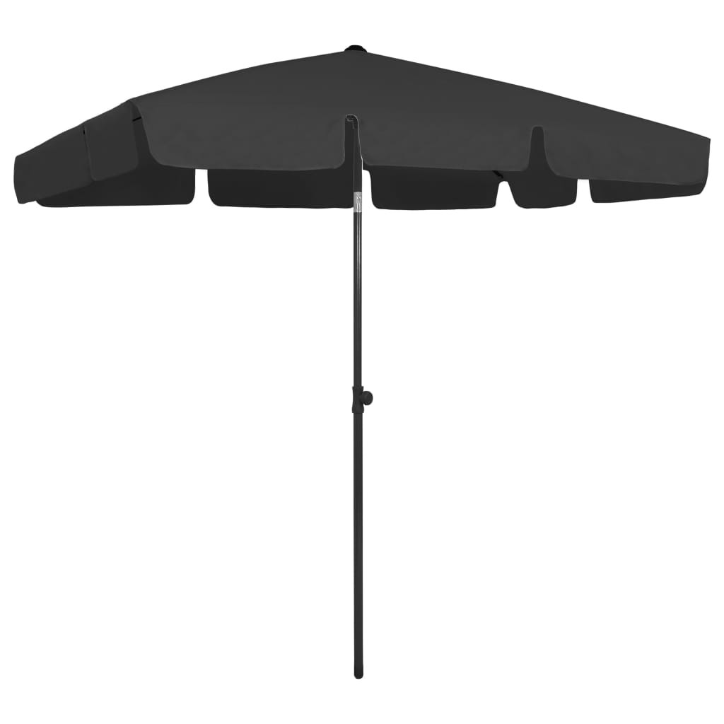 vidaXL Strandschirm Schwarz 200x125 cm