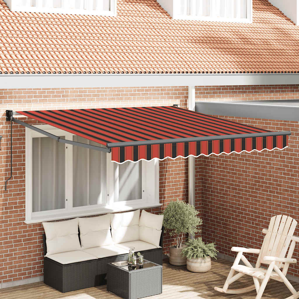 vidaXL Markise Einziehbar Orange und Braun 3,5x2,5 m Stoff & Aluminium