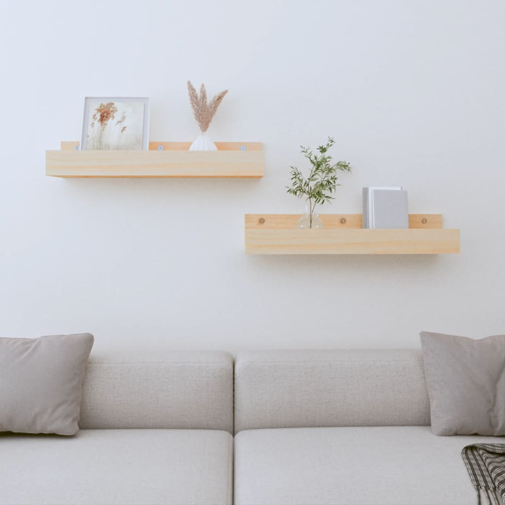 vidaXL Wandregale 2 Stk. 50x12x9 cm Massivholz Kiefer
