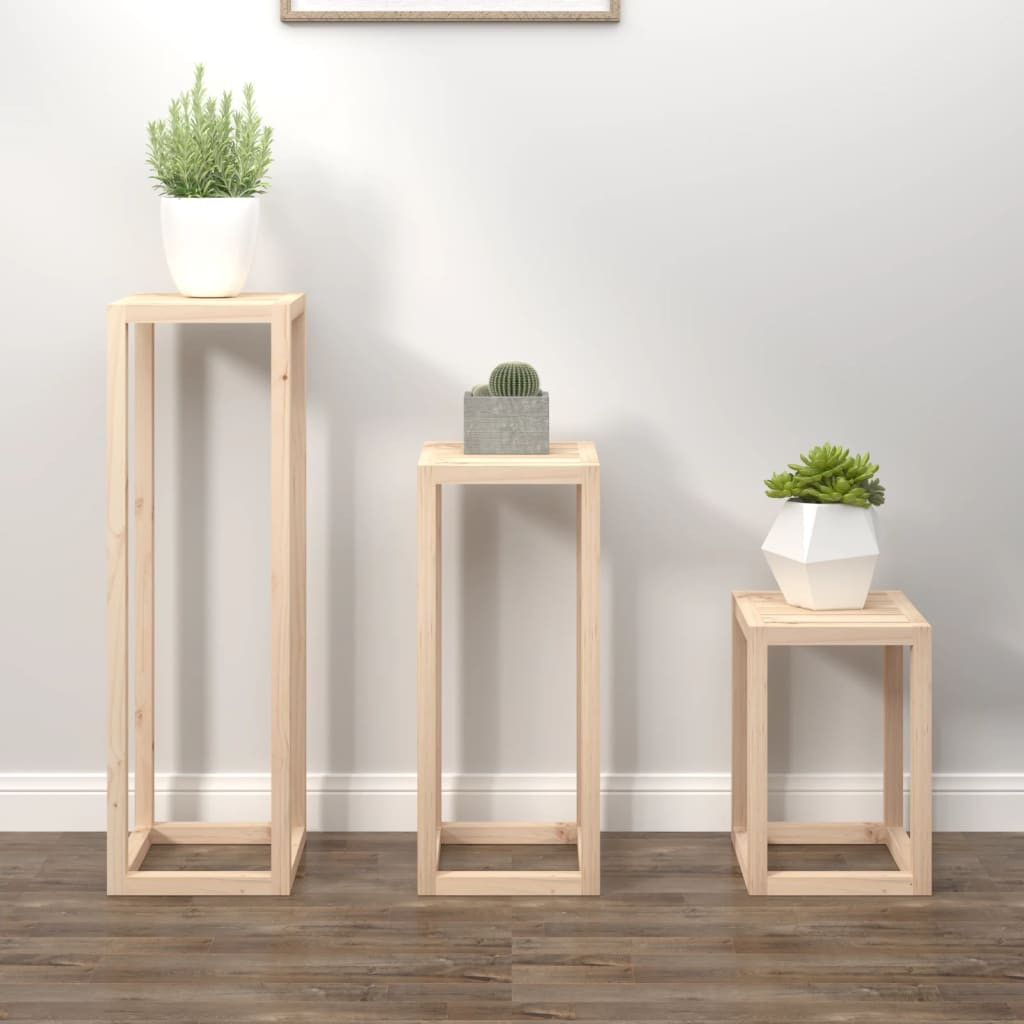 vidaXL 3-tlg. Pflanzenständer-Set Massivholz Kiefer
