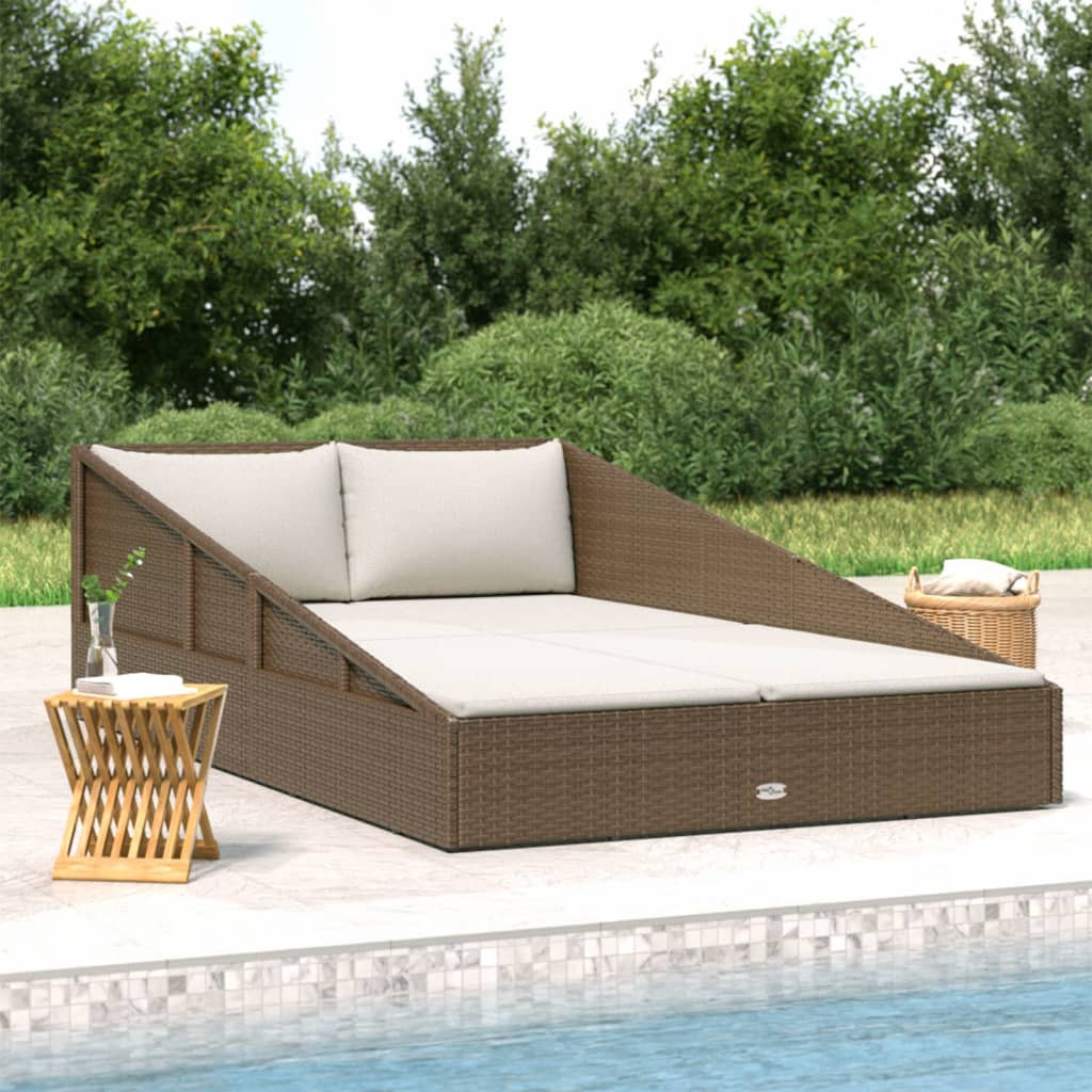 vidaXL Gartenbett Braun 110x200 cm Poly Rattan