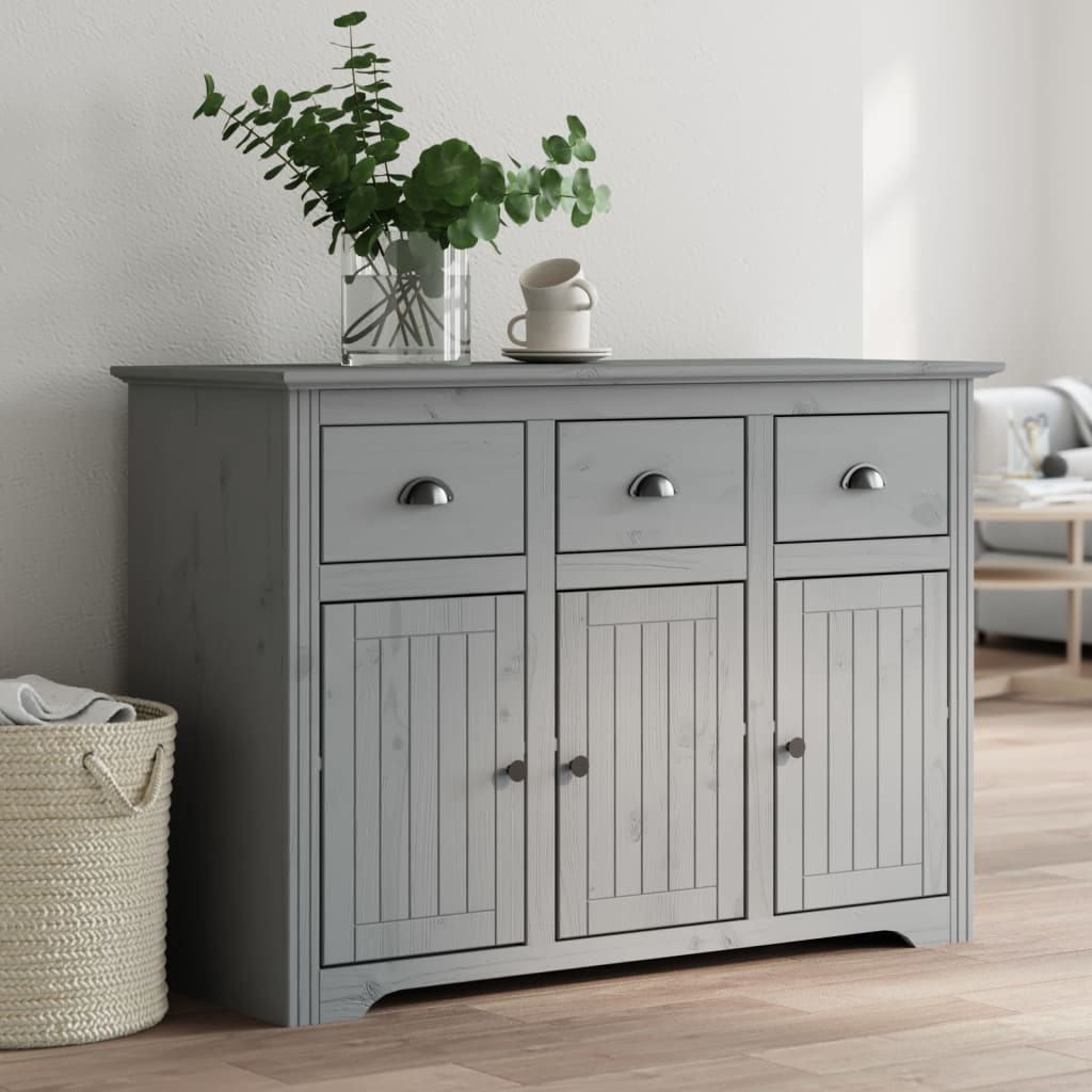 vidaXL Sideboard BODO Grau 115,5x44x80 cm Massivholz Kiefer