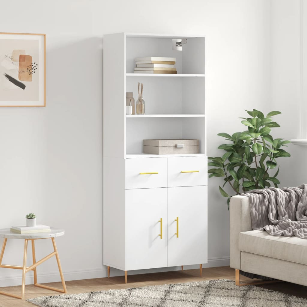 vidaXL Highboard Weiß 69,5x34x180 cm Holzwerkstoff