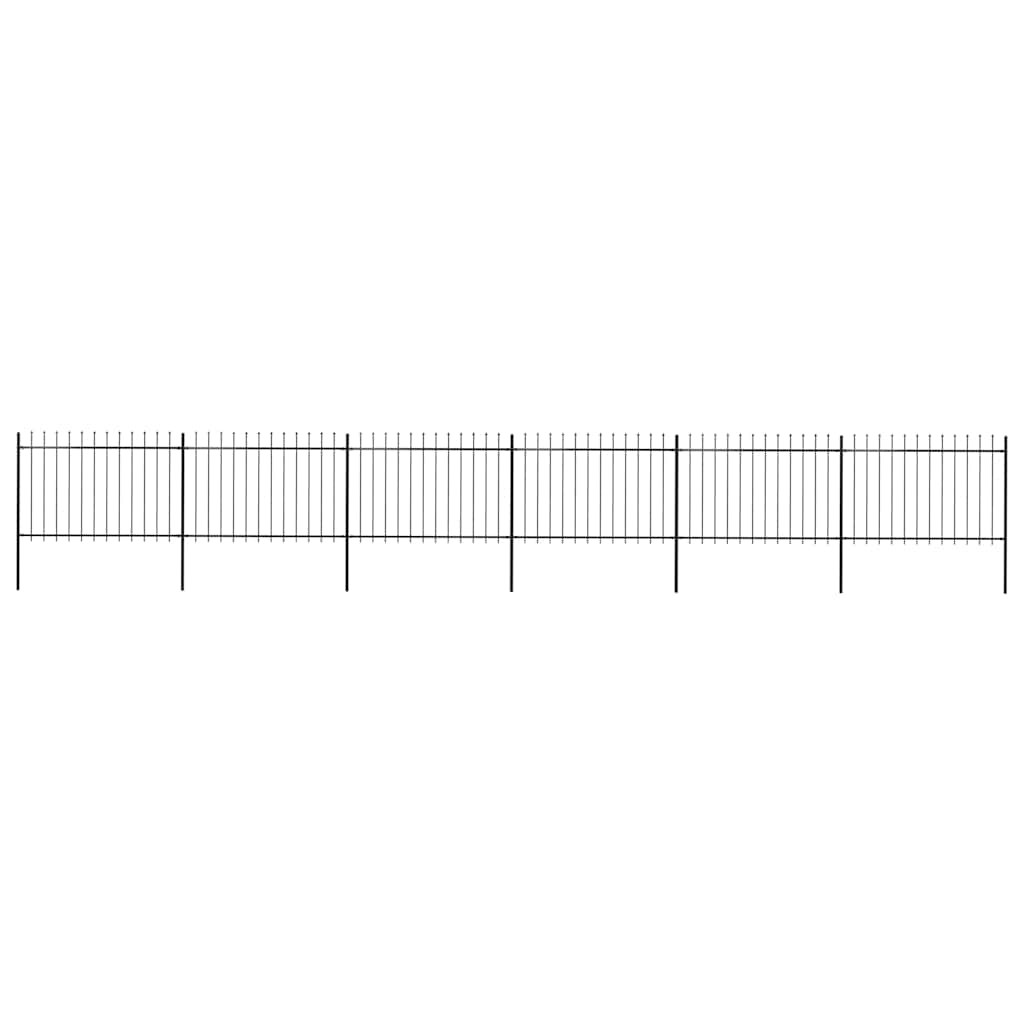 vidaXL Gartenzaun mit Speerspitze Stahl 1005 x 120 cm Schwarz