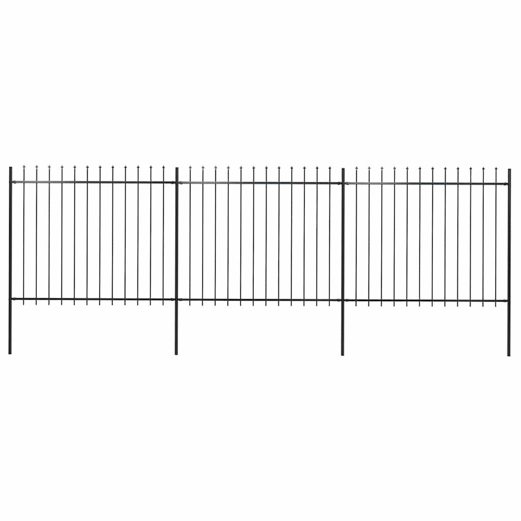 vidaXL Gartenzaun mit Speerspitze Stahl 504 x 150 cm Schwarz