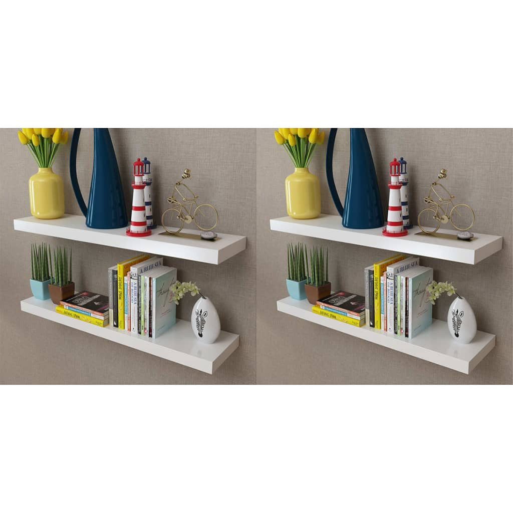 vidaXL Wandregale 4 Stk. Weiß 80 cm
