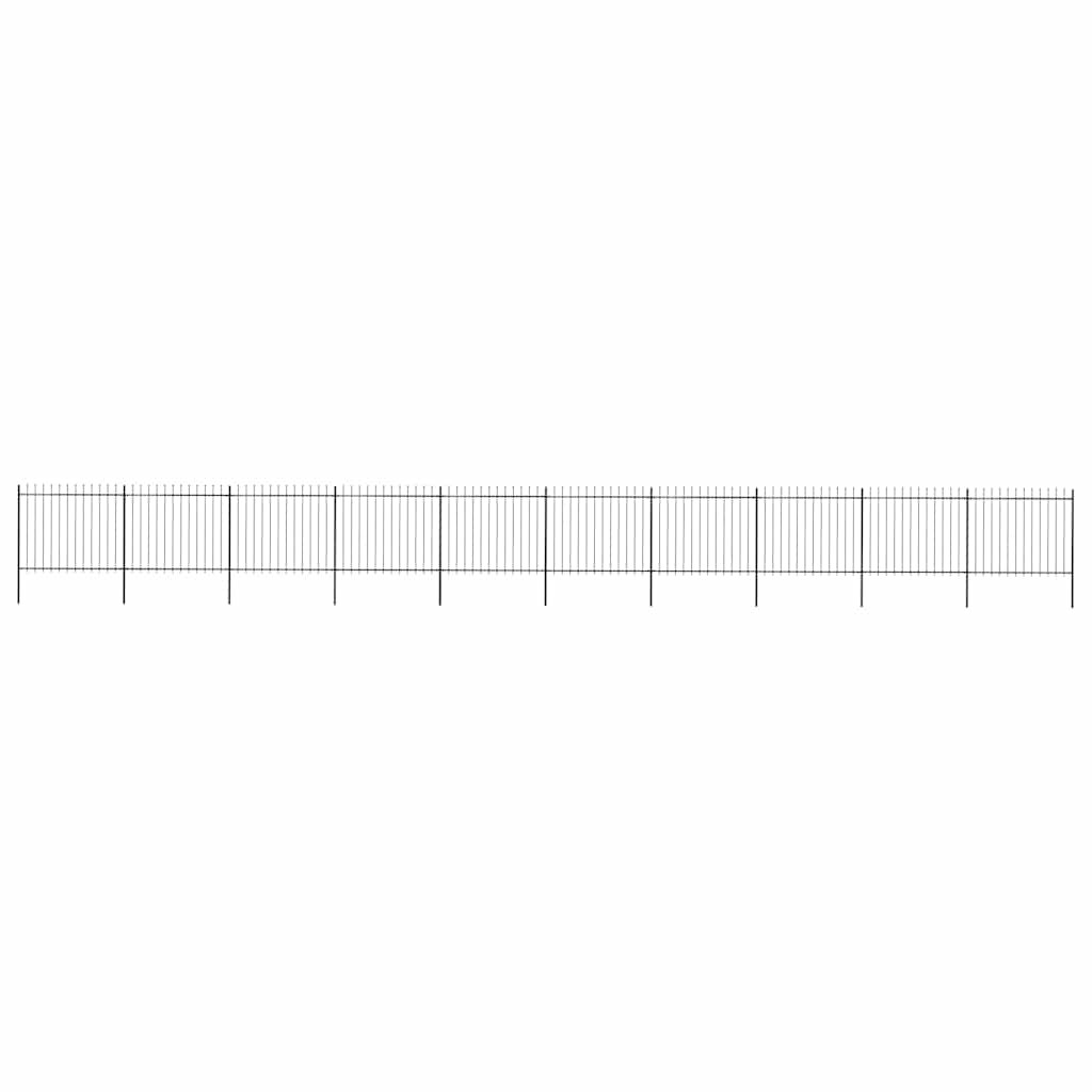 vidaXL Gartenzaun mit Speerspitze Stahl 1673 x 150 cm Schwarz