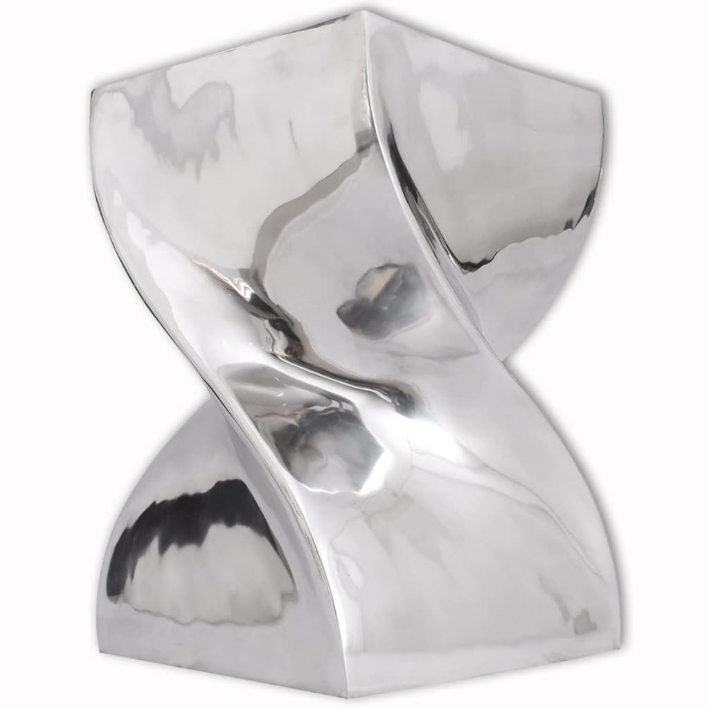 vidaXL Hocker/Beistelltisch Verdrehte Form Silbern Aluminium