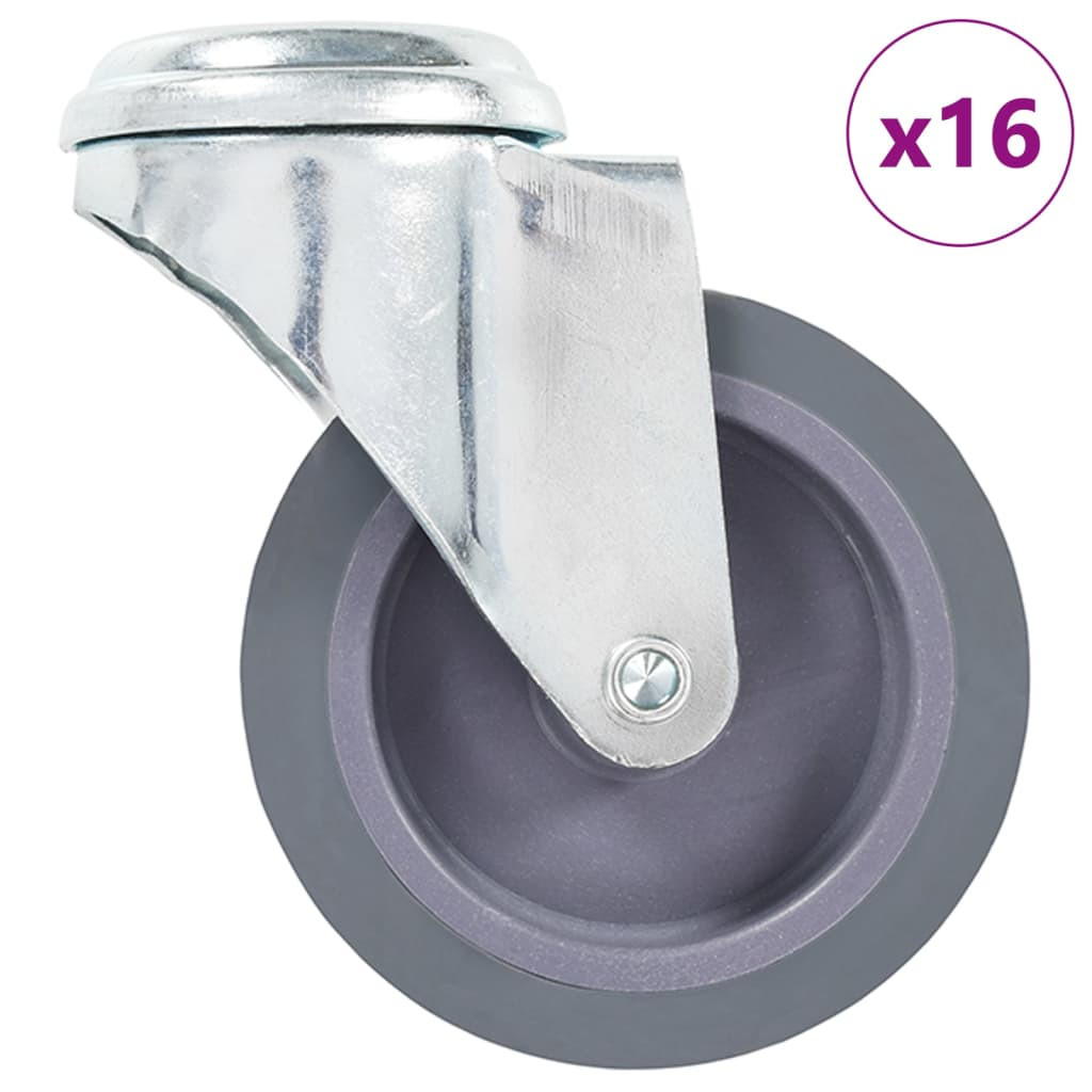 vidaXL 16 Stk. Lenkrollen mit Bolzenloch 75 mm